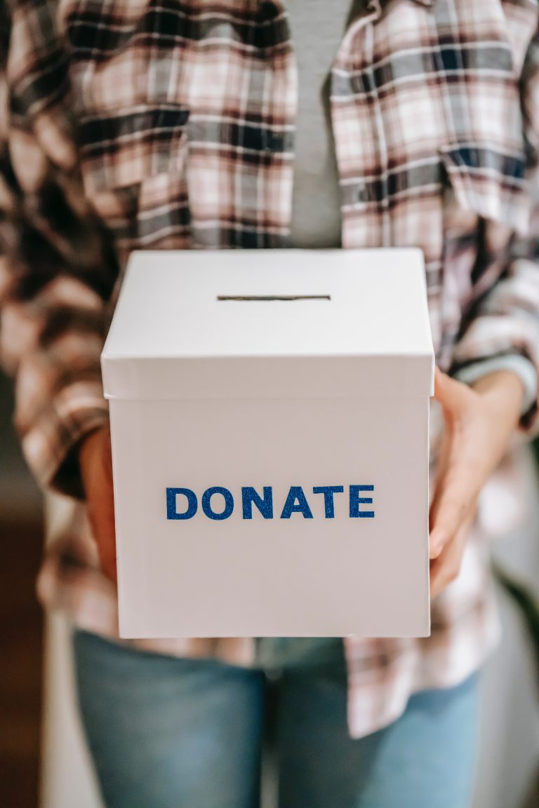 Personal holding donation box